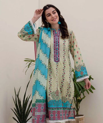 Zellbury Latte Beige Lawn Suit Lawn Collection 2021